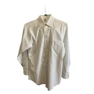 Brooks Brothers Men's Slim Fit Non-Iron White Dress Shirt, Size 15-32